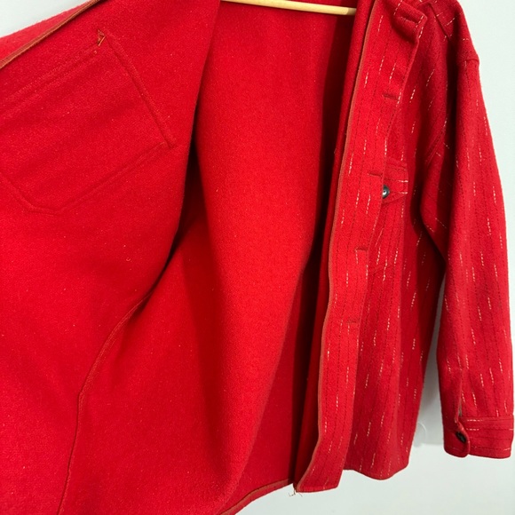 Vintage Buffalo Woolmaster Shacket Sz XL Red Rustic Work Jacket Wool Button Up - Picture 6 of 9
